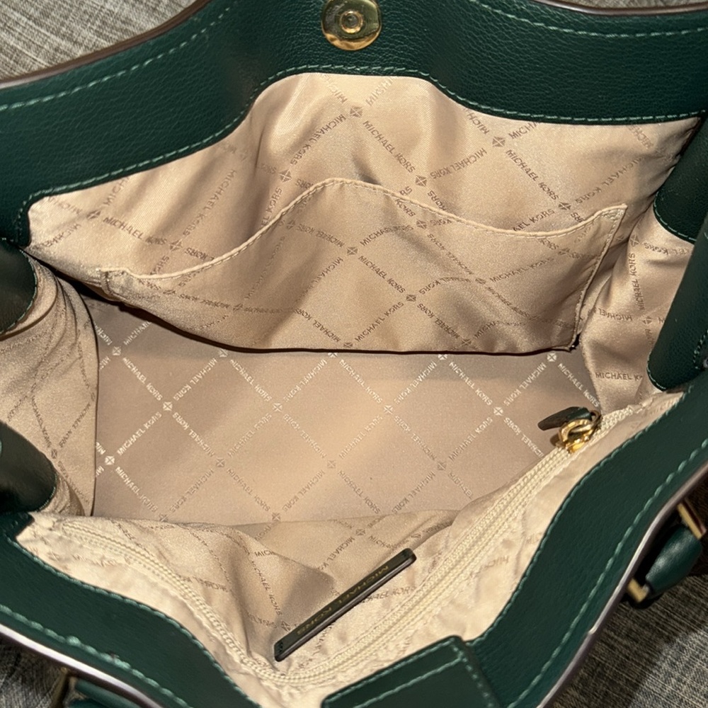 Michael Kors Bag Brown Forest Green Jet Set Signature Hamilton Tote Bag - Picture 13 of 17